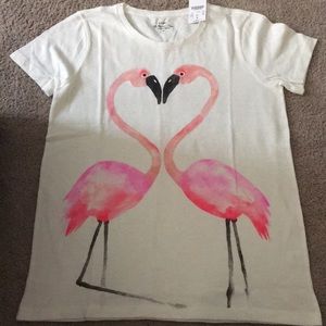 NWT J.Crew Flamingo Heart T-Shirt